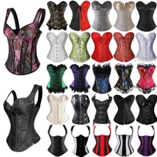 Women‘s Lace Up Corset Bustier Shaper Waist Cincher Top Plus Size Lingerie S-6XL