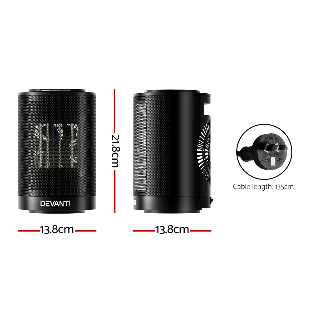 Devanti Electric Fan Heater Portable Ceramic Standing Room Office ...