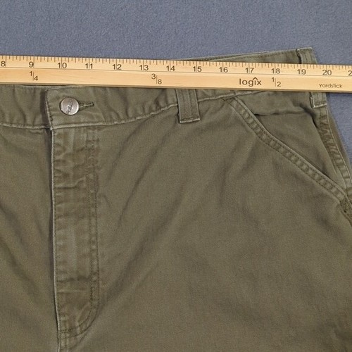 Pantalones Carhartt Para Hombre 40x34 Se Ajusta 40x32 Verde Ejército Sarga B324 Pantalones Carpintero - Imagen 5 de 9