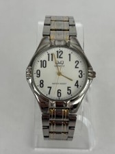 Q Q by Citizen 35mm Silver Tone Quartz Watch w/Bracelet New Battery
