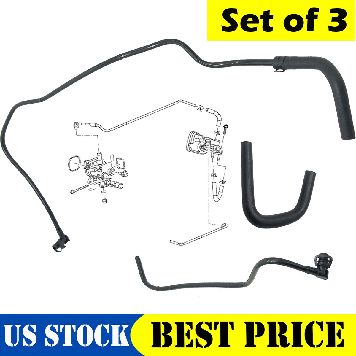 Set of 3 FITS 11-18 CHEVY CRUZE SONIC 1.8L THROTTLE BODY INLET
