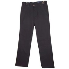 Chaps Pants Boy School wear Black Flat Front Stretch Size 12 Regular Uniform New