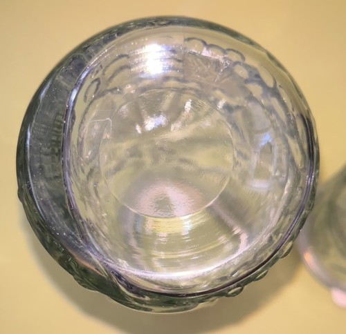 Fruit Embossed Glass Canister Wire Bale Jar Storage Set of 2 - Picture 4 of 13