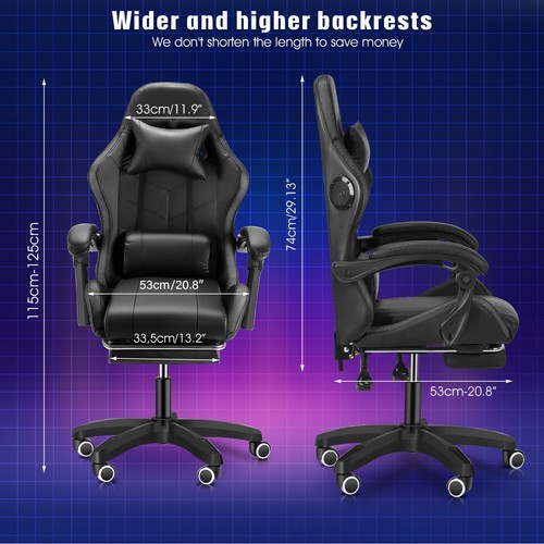 Altoparlante Luce RGB Alto con Gaming con Schienale LED Bluetooth h Sedia Sedia - Foto 7 di 12