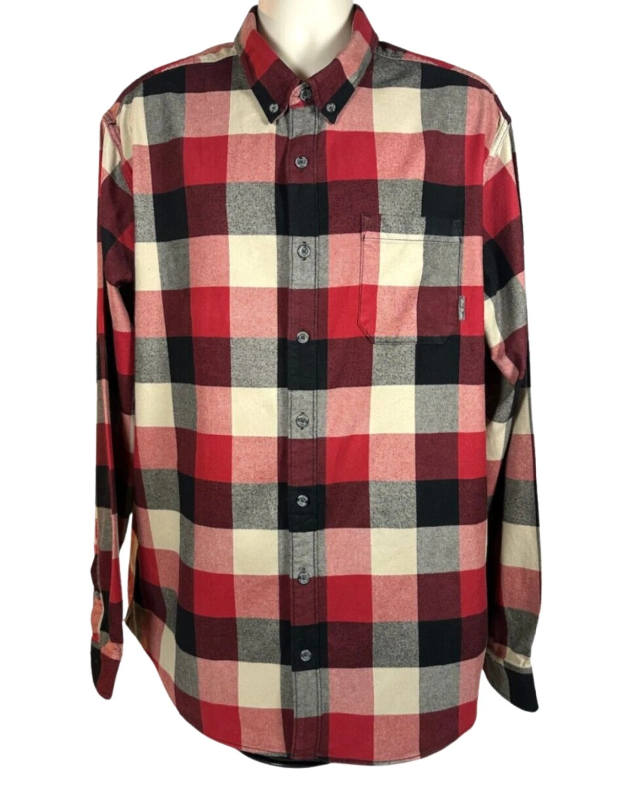 Eddie Bauer Classic Fit Men's Flannel Checked Shirt Long Sleeve Size 2XL