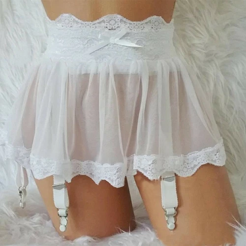 Sexy Damen-Dessous Schnürung Minirock Kleid Strumpfgürtel Unterwäsche Nachtwäsche aus den USA - Bild 17 von 22