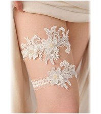 2 Pieces Bridal Wedding Garter Set for Bride with Stretchy Soft Lace Band PGT...