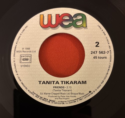 TANITA TIKARAM TWIST IN MY SOBRIETY FRIENDS 247562-7 VG++ VINYLE 45T SP - Imagen 3 de 4