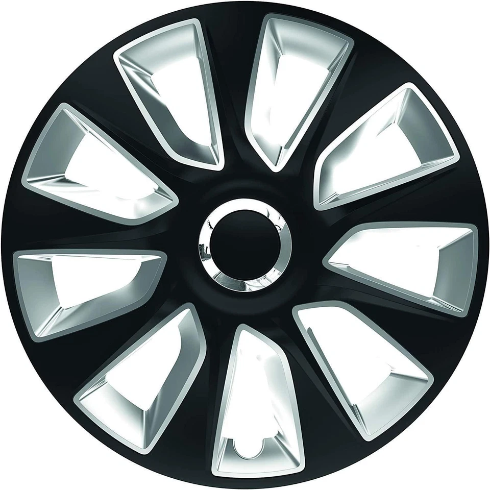 Wheel Trims 13" 14" 15" 16" Alloy Look Black Diamond Multi-Spoke Hub Cap Covers - Image 1 of 1