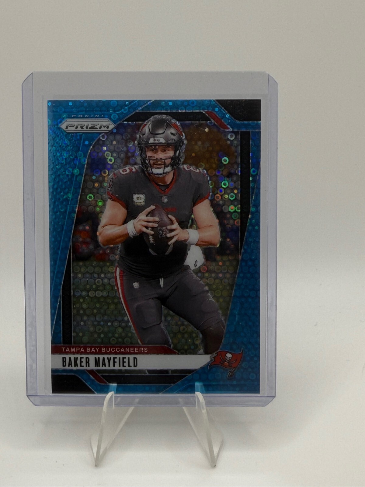 2024 Panini Prizm Baker Mayfield #268 No Huddle Blue Disco Prizm /99