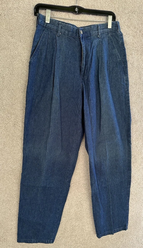 Jeans Brittania azul feminino 30x30 cintura elástica azul plissado vintage Y2K - Imagem 3 de 4