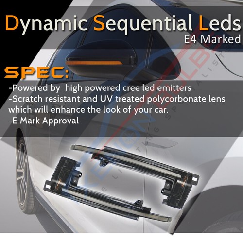 2x Dynamic Mirror Lamp LED Turn Signal Indicator AUDI A4 B8 A5 A6 C6 (M7) - Picture 6 of 8