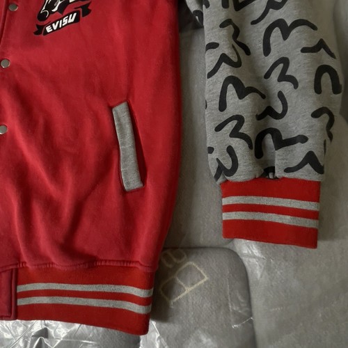 Evisu Osaka Varsity Jacket Size XL Snap Button Red Custom Made Streetwear Cotton - Picture 3 of 14