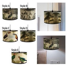 Drum Print Lamp Shade Decorative E27 Bamboo Lampshade Only for Table Hanging