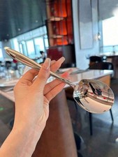 2pcs Extra Large Stainless Steel Serving Spoons, Long Handle, Thick Design