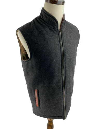 Celtic Gent Tweed Irish Heritage Size 40 Wool Blend Full Zip Vest Jacket - product listing photo