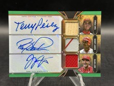 2022 Topps Triple Threads TONY PEREZ, BARRY LARKIN, JOEY VOTTO Patch Auto /18