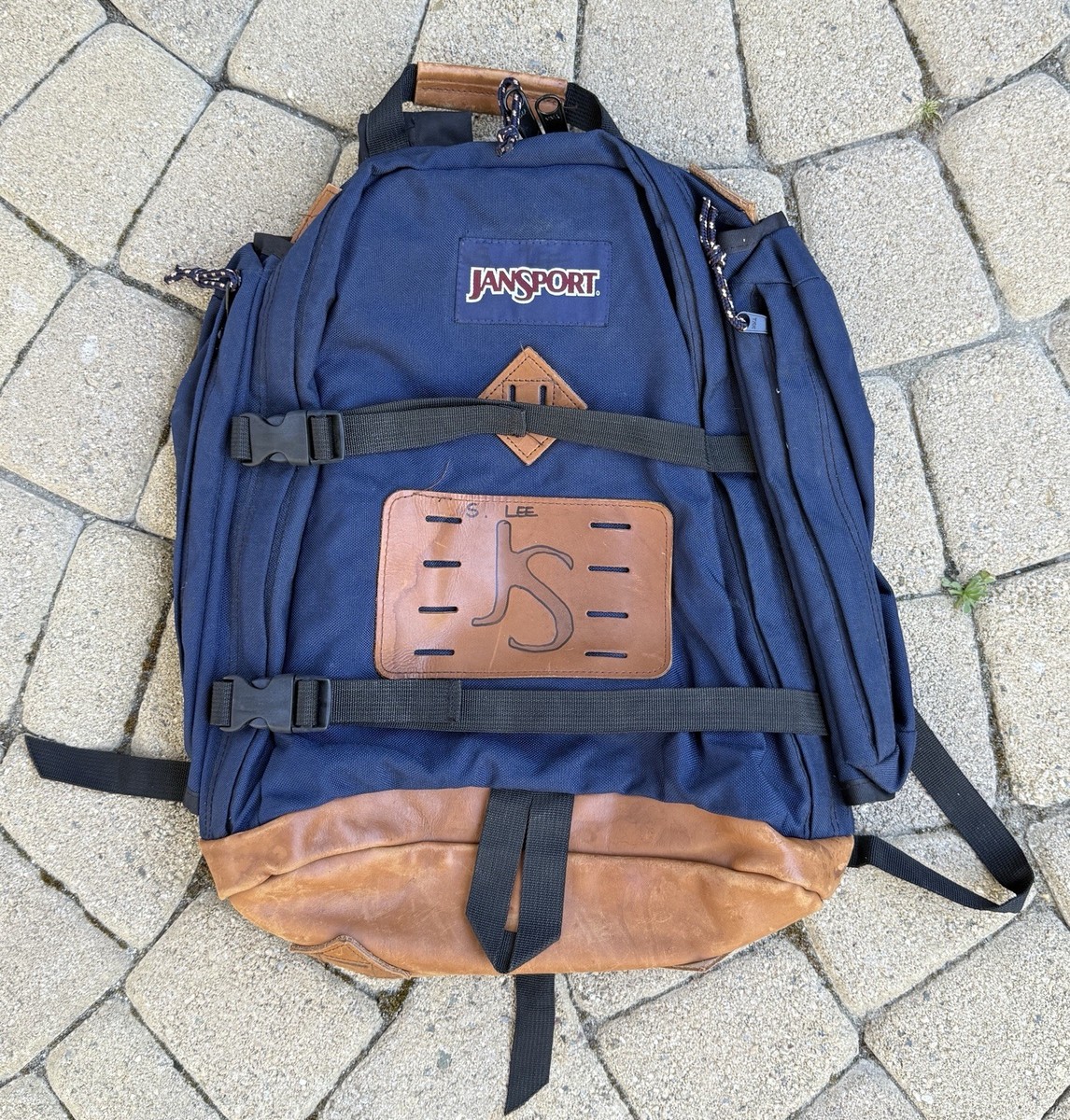 Vintage 1980's JanSport Super Sack Leather Bottom Backpack Day