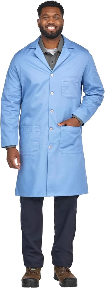 Flame Resistant Cotton Lab Coat, Light Blue, Small - Image 3 of 4