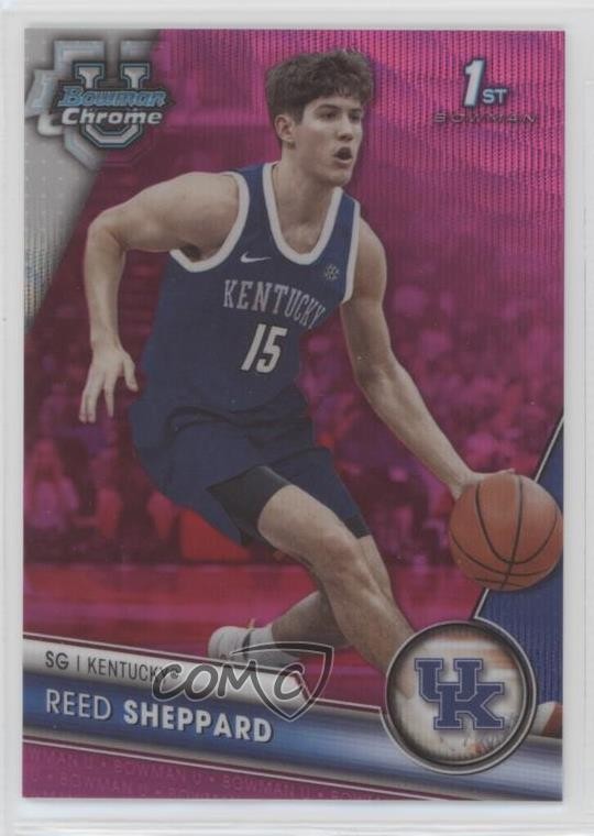 2023-24 Bowman U Chrome Pink Wave Refractor 61/125 Reed Sheppard #45 1cl3