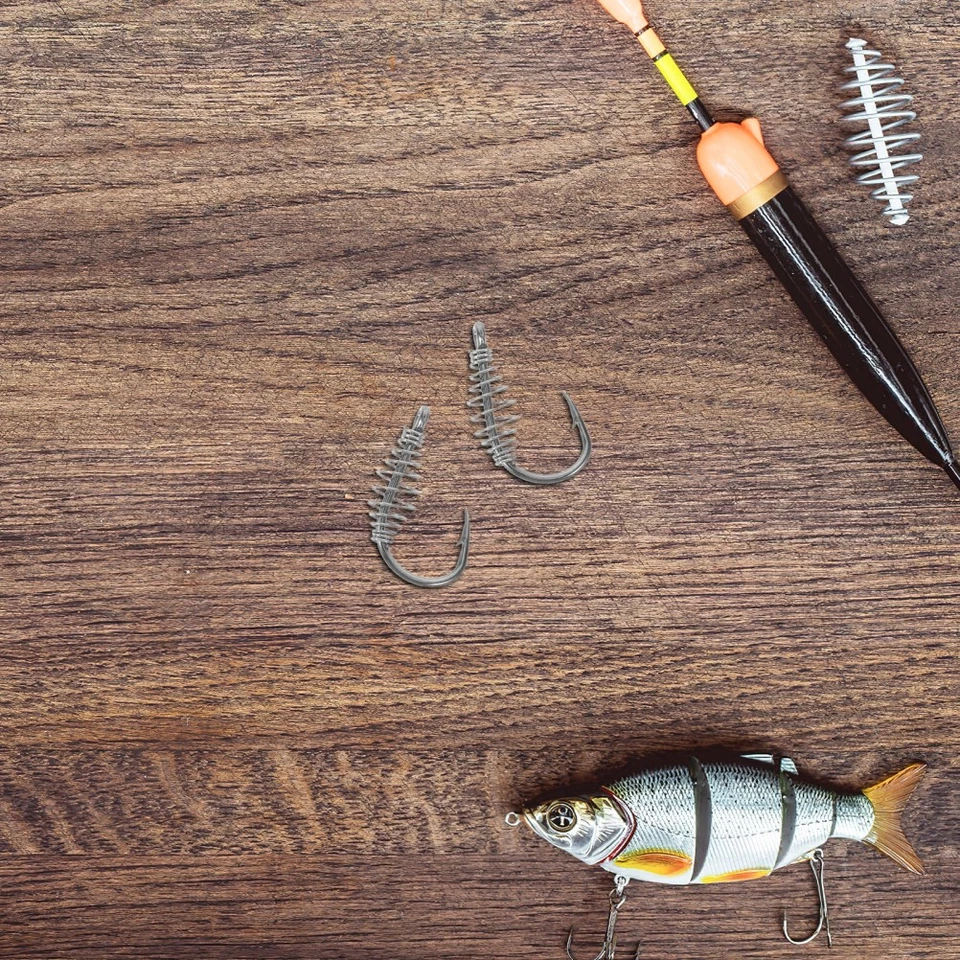  20 Pcs Amo Da Pesca Alla Carpa in Argento Con Ami Mare Forti Ganci - Immagine 3 di 4