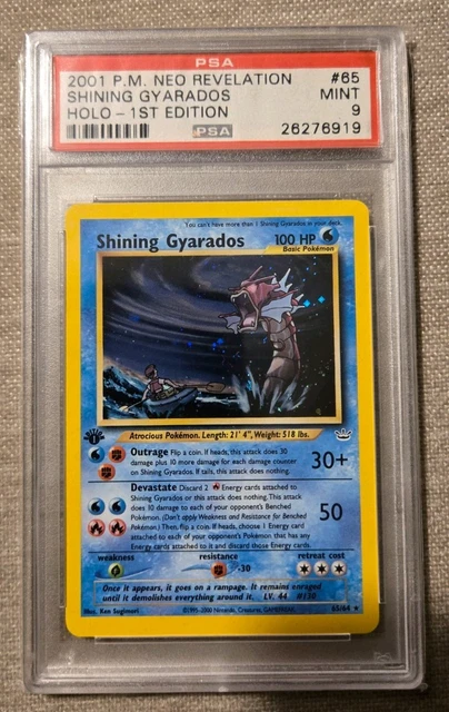 2001 POKEMON NEO REVELATION 1ST EDITION #65 SHINING GYARADOS-HOLO PSA 9