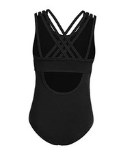 Girls Ballet Leotards Dance Gymnastic Outfits Crisscross 8-9 Years Black