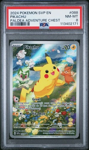 2024 Pokemon Svp En-Sv Promo #088 Pikachu Paldea Adventure Chest PSA 8