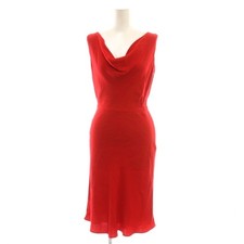 VALENTINO sleeveless dress drape tight 38 red CX OS ladies