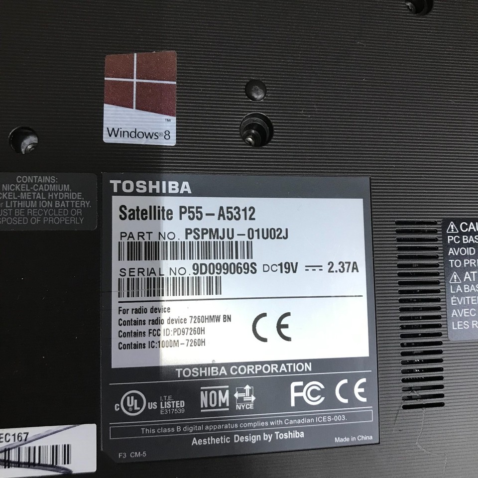 Toshiba Satellite P55-A5200 Laptop with 1080p Screen