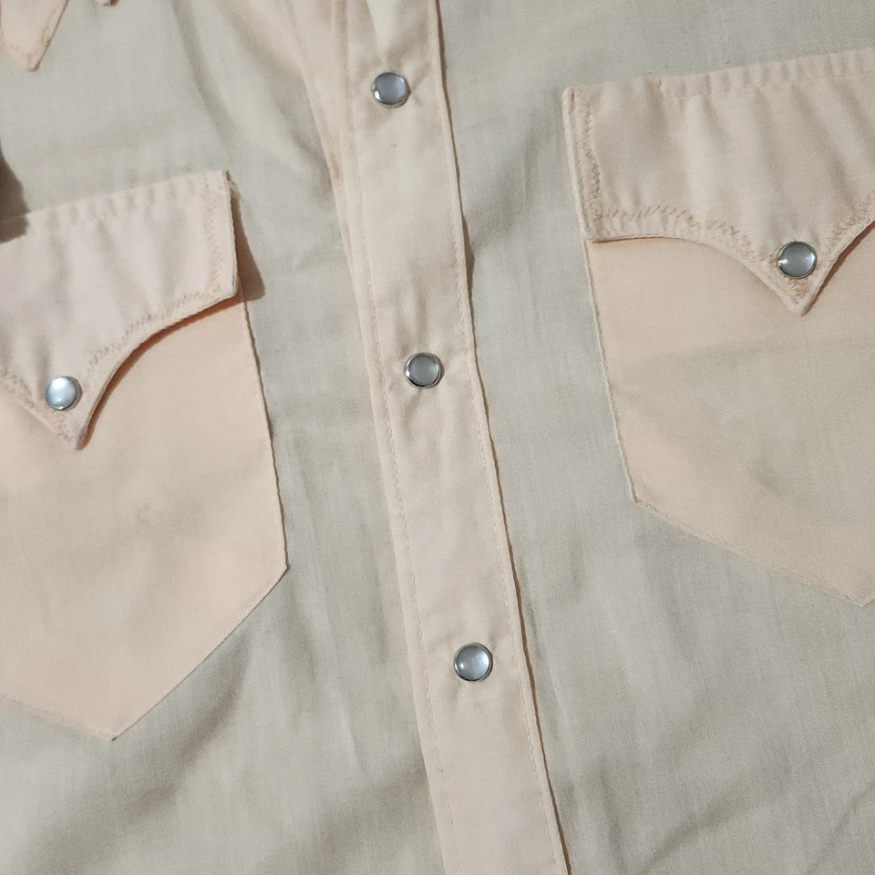 Vaquero de rodeo occidental vintage años 60 Rockmount Ranch Wear Pearl Snap para hombre grande Foto 3 de 4