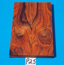 1 PAIR COCOBOLO ROSEWOOD BURL KNIFE SCALES 5/16" X 1-1/2" X 5" EXOTIC WOOD