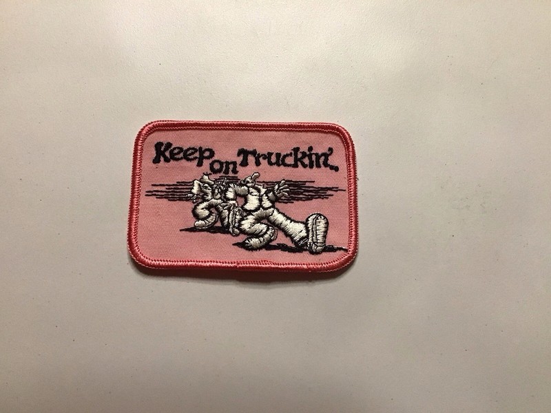 Keep On Truckin Patch Rare Color Pink/ Silver/ Black 3.75” Long 2.5” Wide