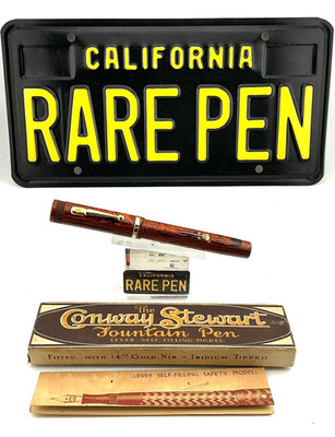 Vintage Conway Stewart DURO OS RMHR Fountain Pen Huge  14K OM Flex nib Boxed