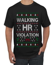 Walking HR Violation Funny Ugly Christmas Men's T-Shirt