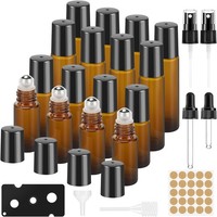 16 StüCk Roll On Glasflaschen FüR ÄTherisches ÖL, Roll On Flasche Leer 5Ml
