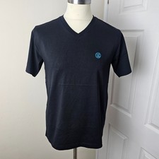 Twelve Bar "It's All Love" Black V-Neck T-Shirt Blue Heart Logo Size M BNWT