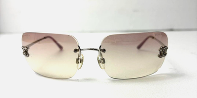 CHANEL Rimless Sunglasses Eyewear 4017-D c.124/58 Coco Logo
