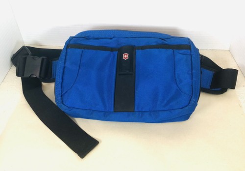 Victorinox Swiss Army Blue Lumbar Fanny Pack Large Pocket Storage Adjustable