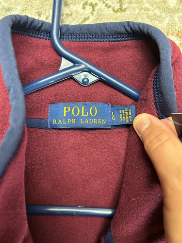Polo Ralph Lauren Fleece Burgundy Lightweight Vest Gilet Mens Large BRAND NEW - Picture 3 of 4