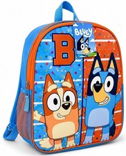 Bluey Bingo Kids Backpack School Bag NWT Toddler Preschool Blue Orange 18"