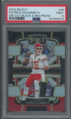 2023 Panini Select Football Patrick Mahomes II #49 Black Red Die Cut PSA 9