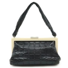 Chanel Leather Choco Bar Handbag Mini Bag Women Black One Size