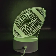 American Football Night Light Lamp Touch Table 3D Novelty LED Discoloration 