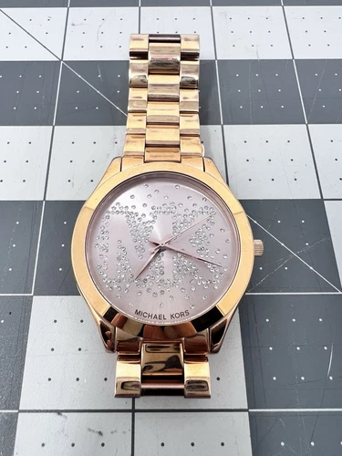 Orologio Michael Kors Slim Runway 42mm Acciaio Quadrante Rosa Donna Quarzo MK3591