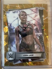 2025 Topps Chrome Sapphire WWE Cora Jade #136 Gold Sapphire /50