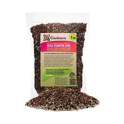 Premium Organic Seed Starter Soil - 1 Quart - All-Purpose Organic ...
