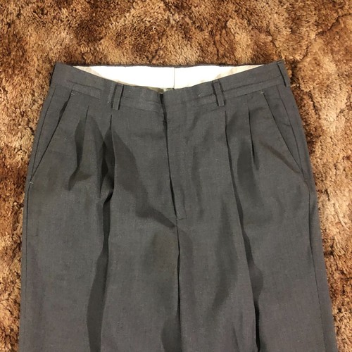 VINTAGE 80s Haggar Men Sz 33x32 Gray Pleated Dress Pants Trousers Made in USA - Picture 2 of 5