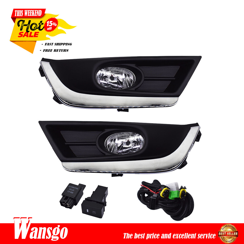 Left+Right Bumper Fog Light Assembly For Honda CR-V EX LX 2.4L