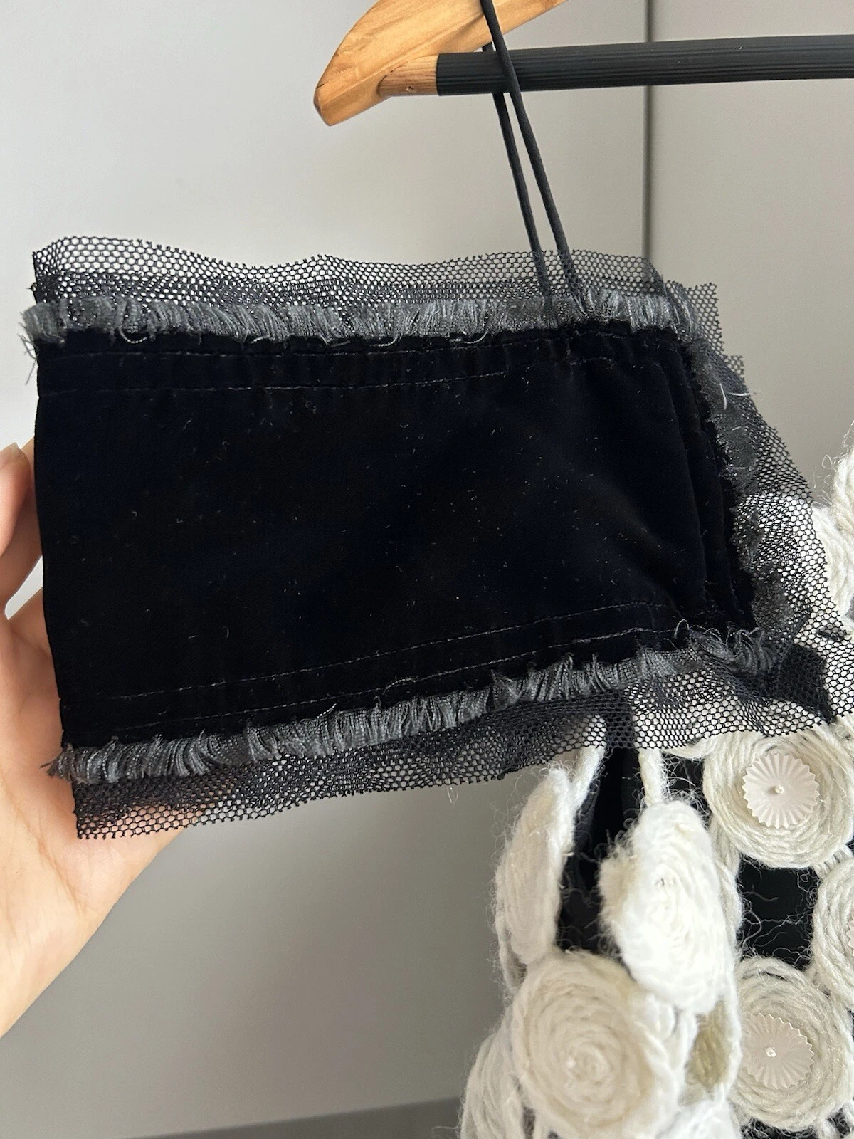 Abito Tory Burch passerella lana guipure impreziosito US6 UK10 panna prezzo consigliato £ 1 8k